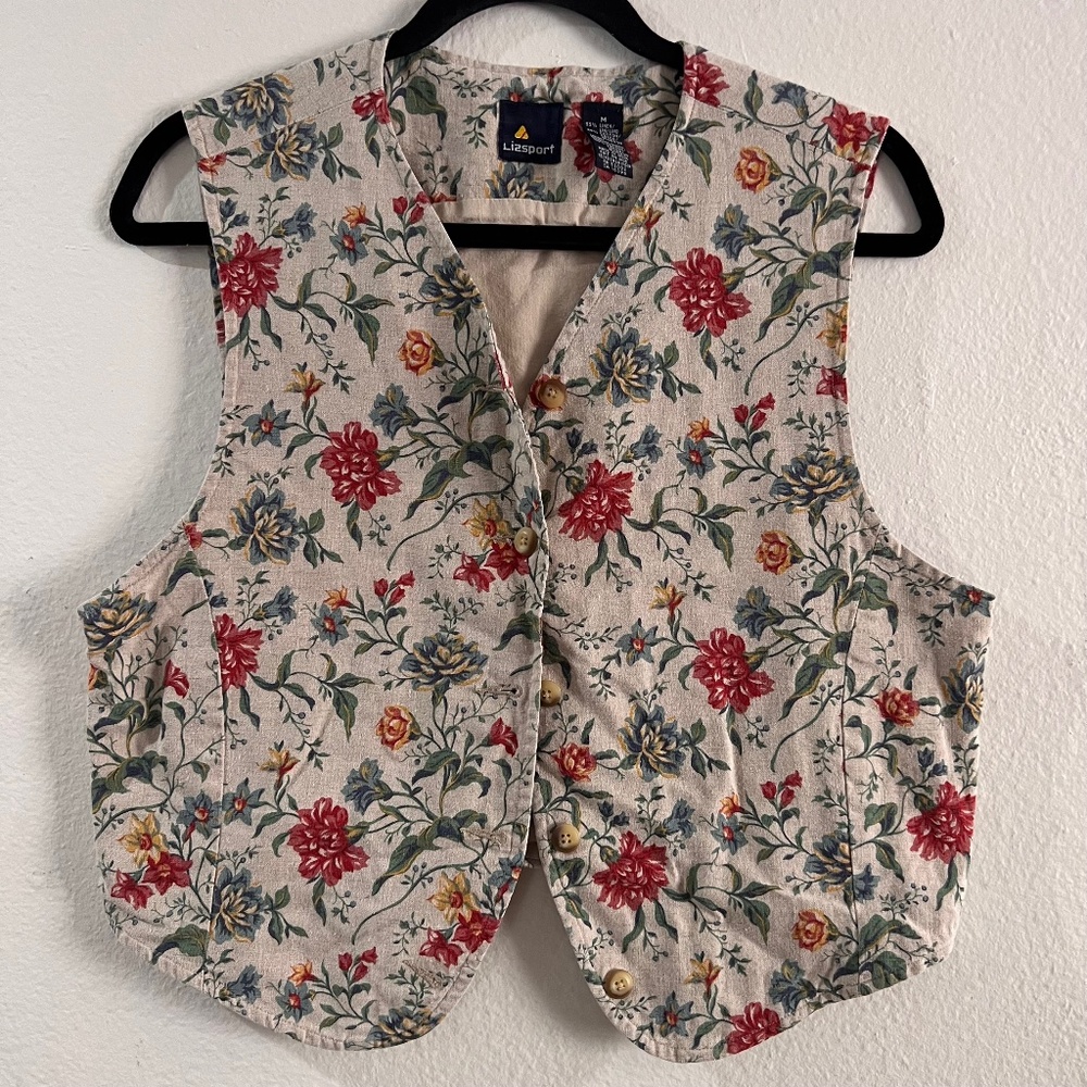 Lizsport vintage floral vest